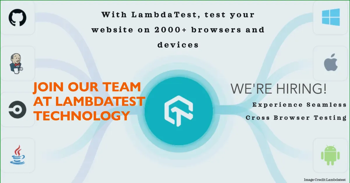 We are hiring Lambdatest Noida Technology Team